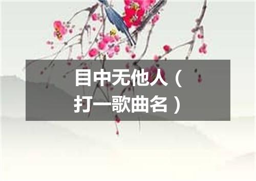 目中无他人（打一歌曲名）