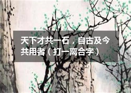 天下才共一石，自古及今共用者（打一离合字）