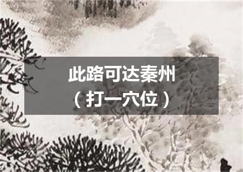 此路可达秦州（打一穴位）