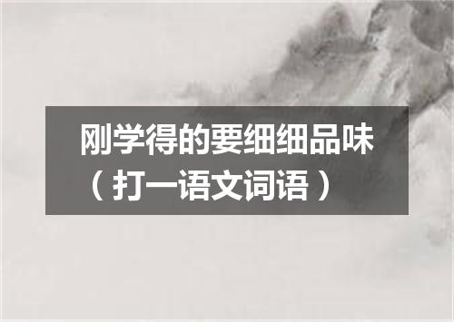 刚学得的要细细品味（打一语文词语）