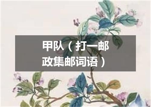 甲队（打一邮政集邮词语）