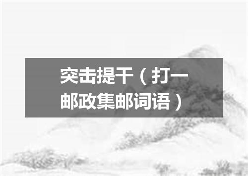 突击提干（打一邮政集邮词语）