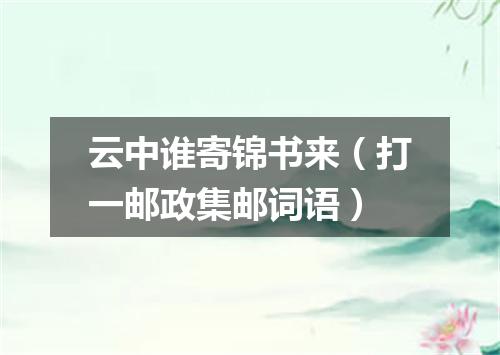 云中谁寄锦书来（打一邮政集邮词语）