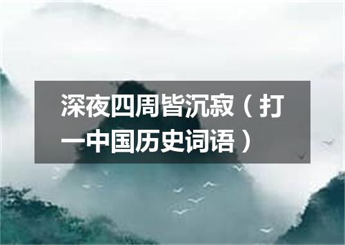 深夜四周皆沉寂（打一中国历史词语）