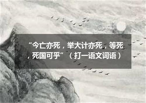 “今亡亦死，举大计亦死，等死，死国可乎”（打一语文词语）
