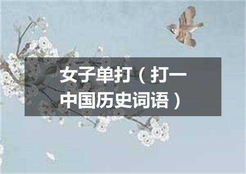 女子单打（打一中国历史词语）