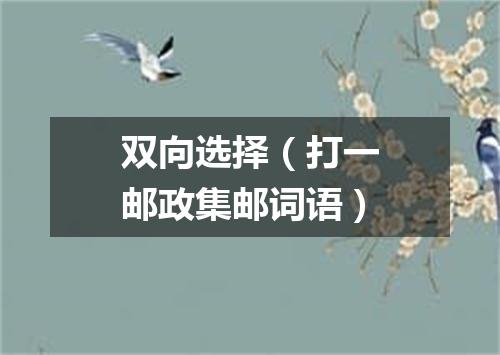 双向选择（打一邮政集邮词语）