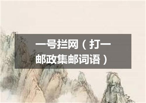 一号拦网（打一邮政集邮词语）