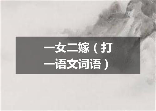 一女二嫁（打一语文词语）