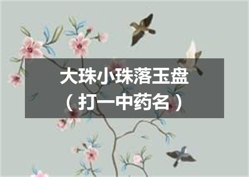 大珠小珠落玉盘（打一中药名）