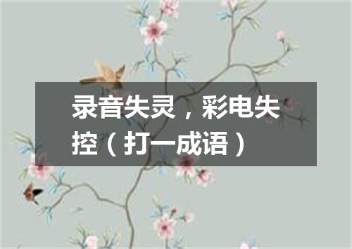 录音失灵，彩电失控（打一成语）