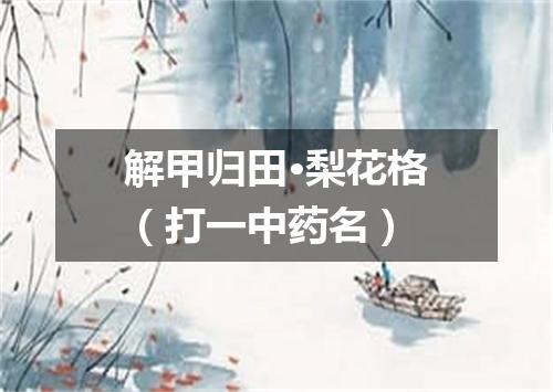 解甲归田·梨花格（打一中药名）