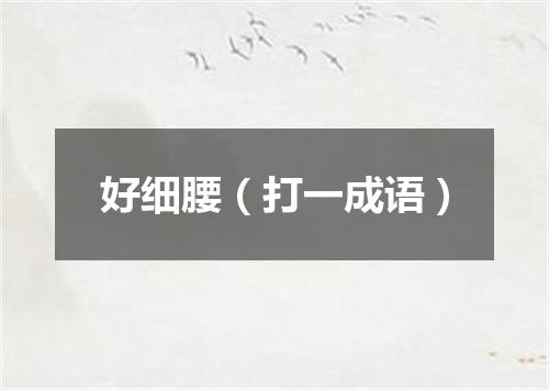 好细腰（打一成语）