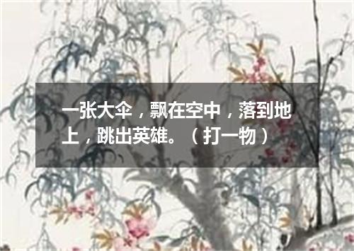 一张大伞，飘在空中，落到地上，跳出英雄。（打一物）