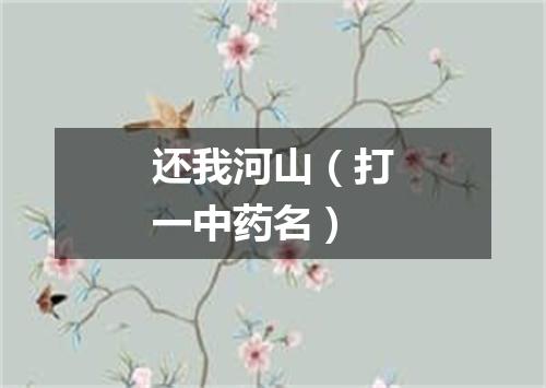 还我河山（打一中药名）