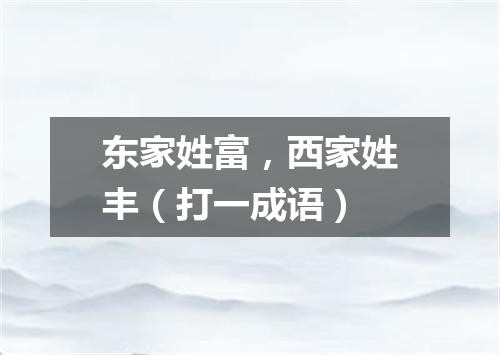 东家姓富，西家姓丰（打一成语）