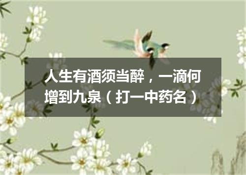 人生有酒须当醉，一滴何增到九泉（打一中药名）