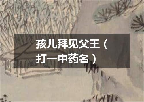 孩儿拜见父王（打一中药名）