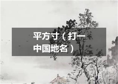 平方寸（打一中国地名）