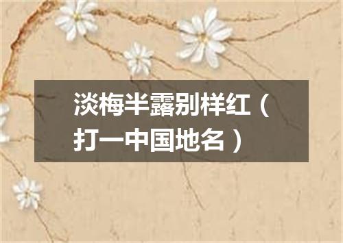 淡梅半露别样红（打一中国地名）