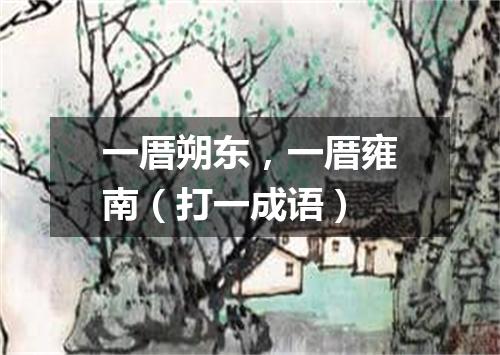 一厝朔东，一厝雍南（打一成语）