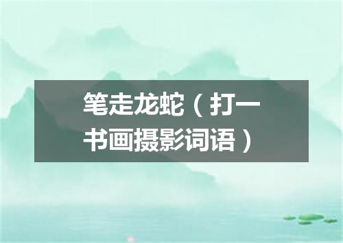 笔走龙蛇（打一书画摄影词语）