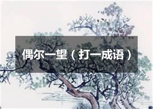 偶尔一望（打一成语）