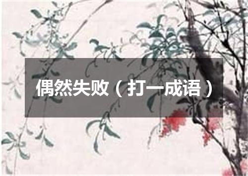 偶然失败（打一成语）