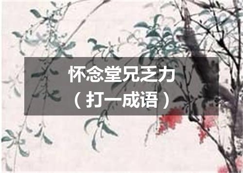 怀念堂兄乏力（打一成语）