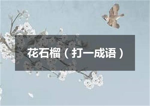 花石榴（打一成语）