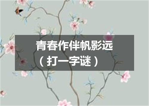 青春作伴帆影远（打一字谜）