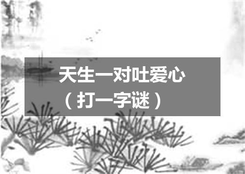 天生一对吐爱心（打一字谜）