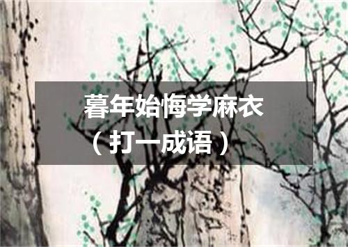 暮年始悔学麻衣（打一成语）