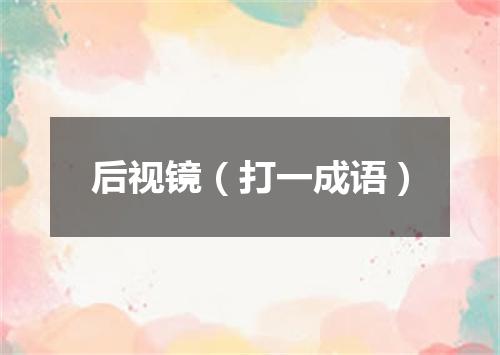 后视镜（打一成语）