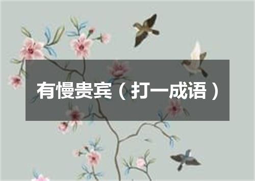 有慢贵宾（打一成语）