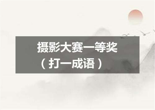 摄影大赛一等奖（打一成语）