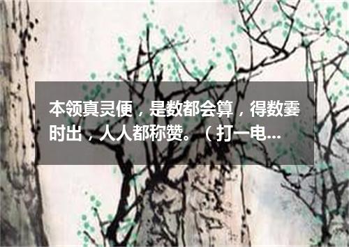 本领真灵便，是数都会算，得数霎时出，人人都称赞。（打一电子器材）