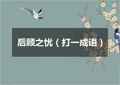 后顾之忧（打一成语）