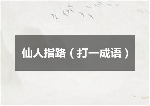 仙人指路（打一成语）