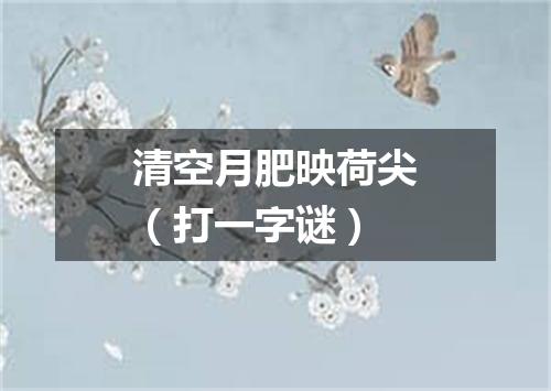 清空月肥映荷尖（打一字谜）