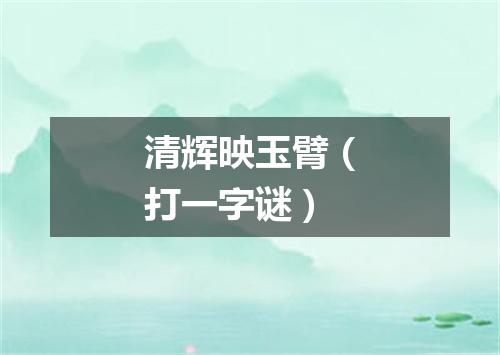 清辉映玉臂（打一字谜）