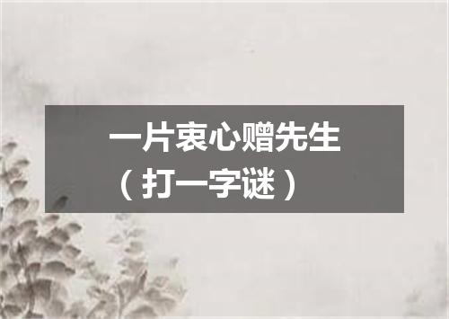 一片衷心赠先生（打一字谜）