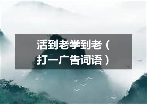 活到老学到老（打一广告词语）