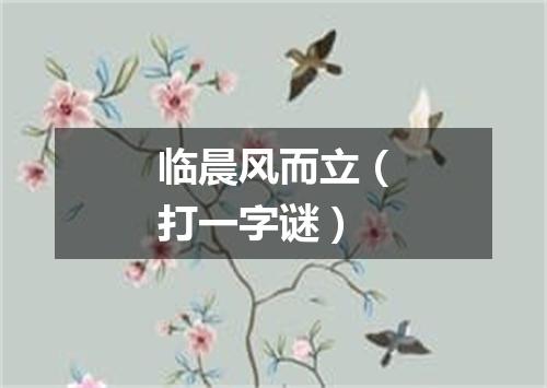 临晨风而立（打一字谜）