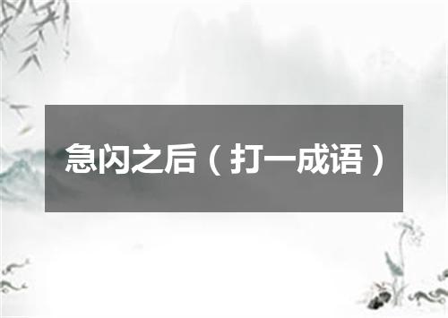 急闪之后（打一成语）