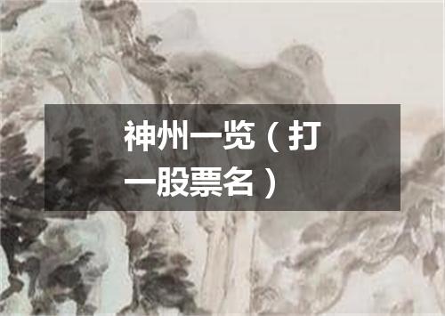 神州一览（打一股票名）