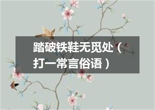 踏破铁鞋无觅处（打一常言俗语）