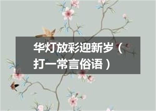 华灯放彩迎新岁（打一常言俗语）