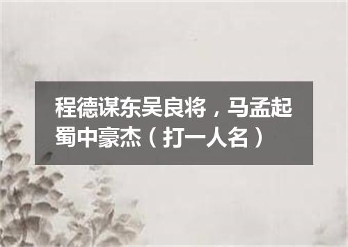 程德谋东吴良将，马孟起蜀中豪杰（打一人名）