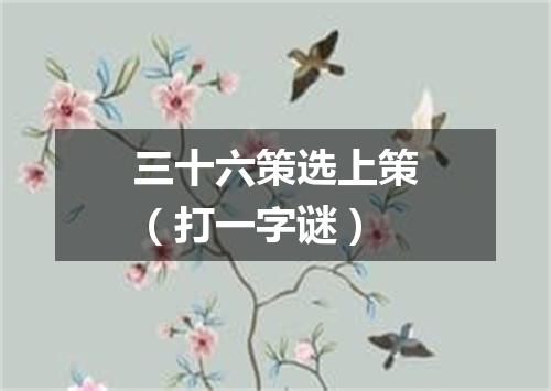 三十六策选上策（打一字谜）
